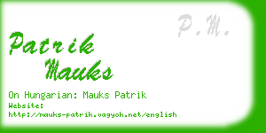 patrik mauks business card